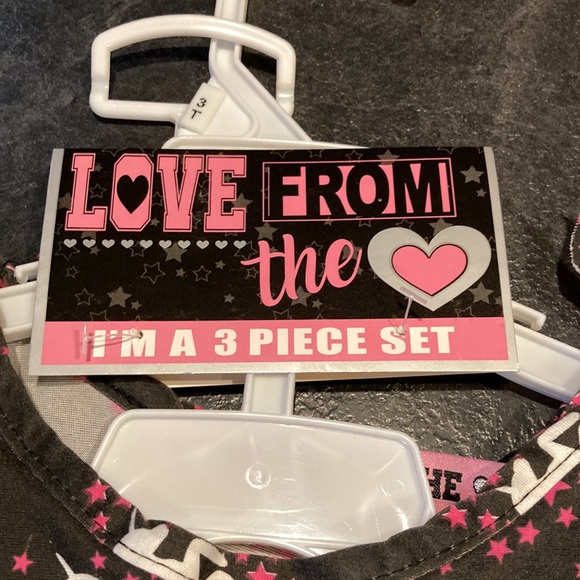 Girls brown pink unicorn 3 piece set of t-shirt, Tank and shorts - size 3T - NWT - Picture 2 of 8